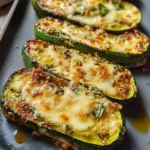 Cheesy Garlic Zucchini Steaks