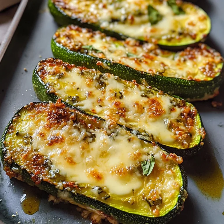 Cheesy Garlic Zucchini Steaks