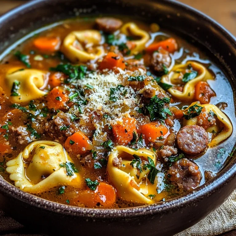 Autumn Tortellini Soup with Sausage