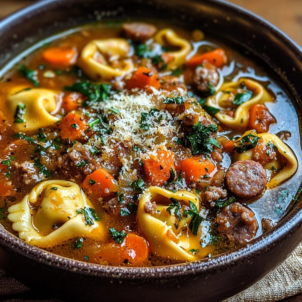 Autumn Tortellini Soup with Sausage