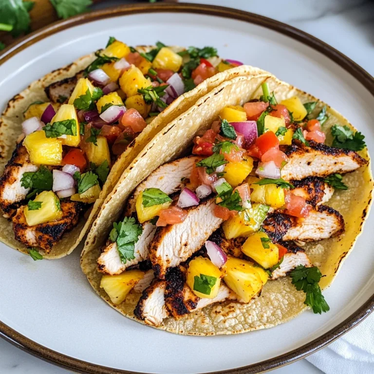 Blackened Chicken Tacos with Pineapple Salsa