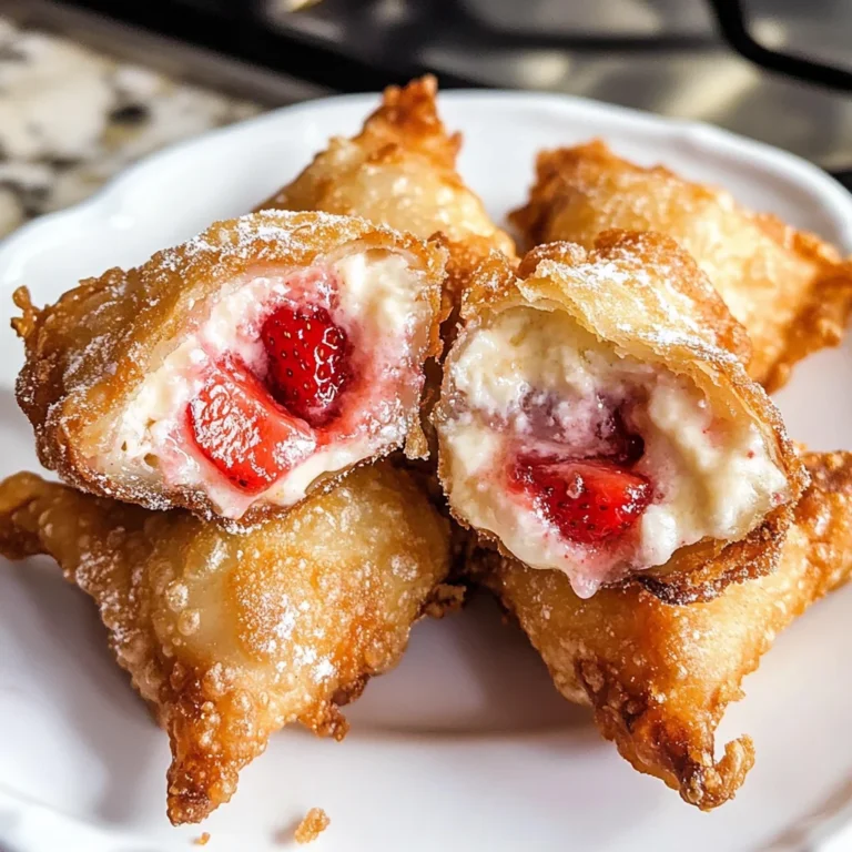 Deep-Fried Strawberry Cheesecake Stuffed Wonton Bites: Irresistibly Crispy!