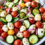 Fresh Cucumber Caprese Salad