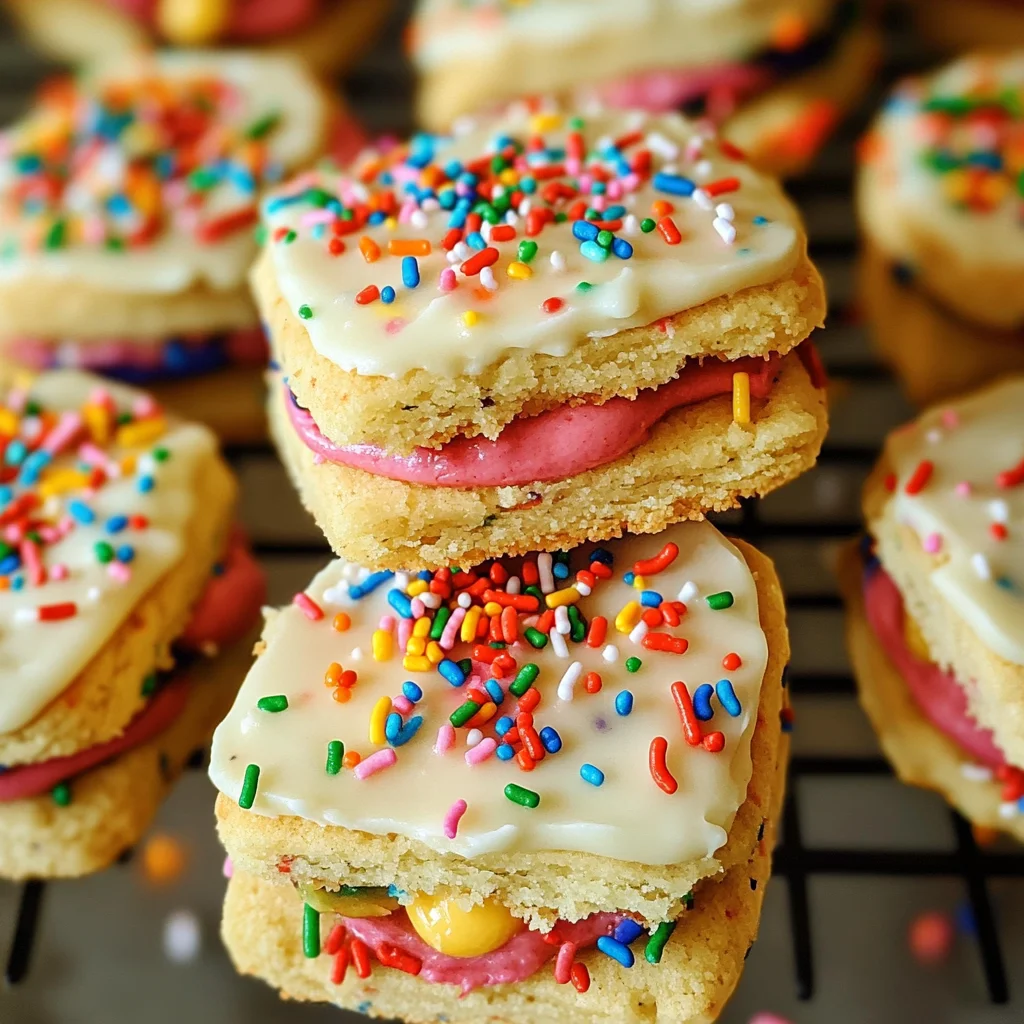 Funfetti Shortbread Sandwich Cookies with Frosting