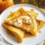 Pumpkin Crepes with Maple Cream Cheese Filling
