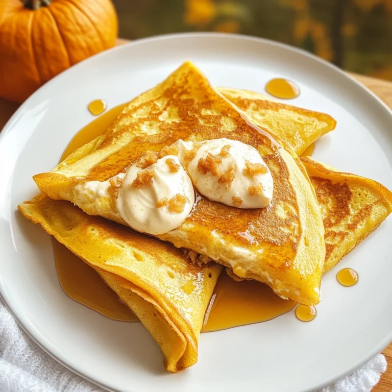 Pumpkin Crepes with Maple Cream Cheese Filling