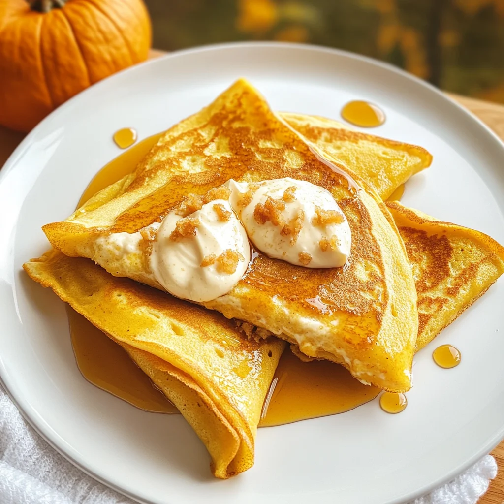 Pumpkin Crepes with Maple Cream Cheese Filling