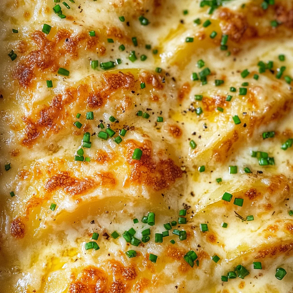 Roasted Garlic Potatoes au Gratin