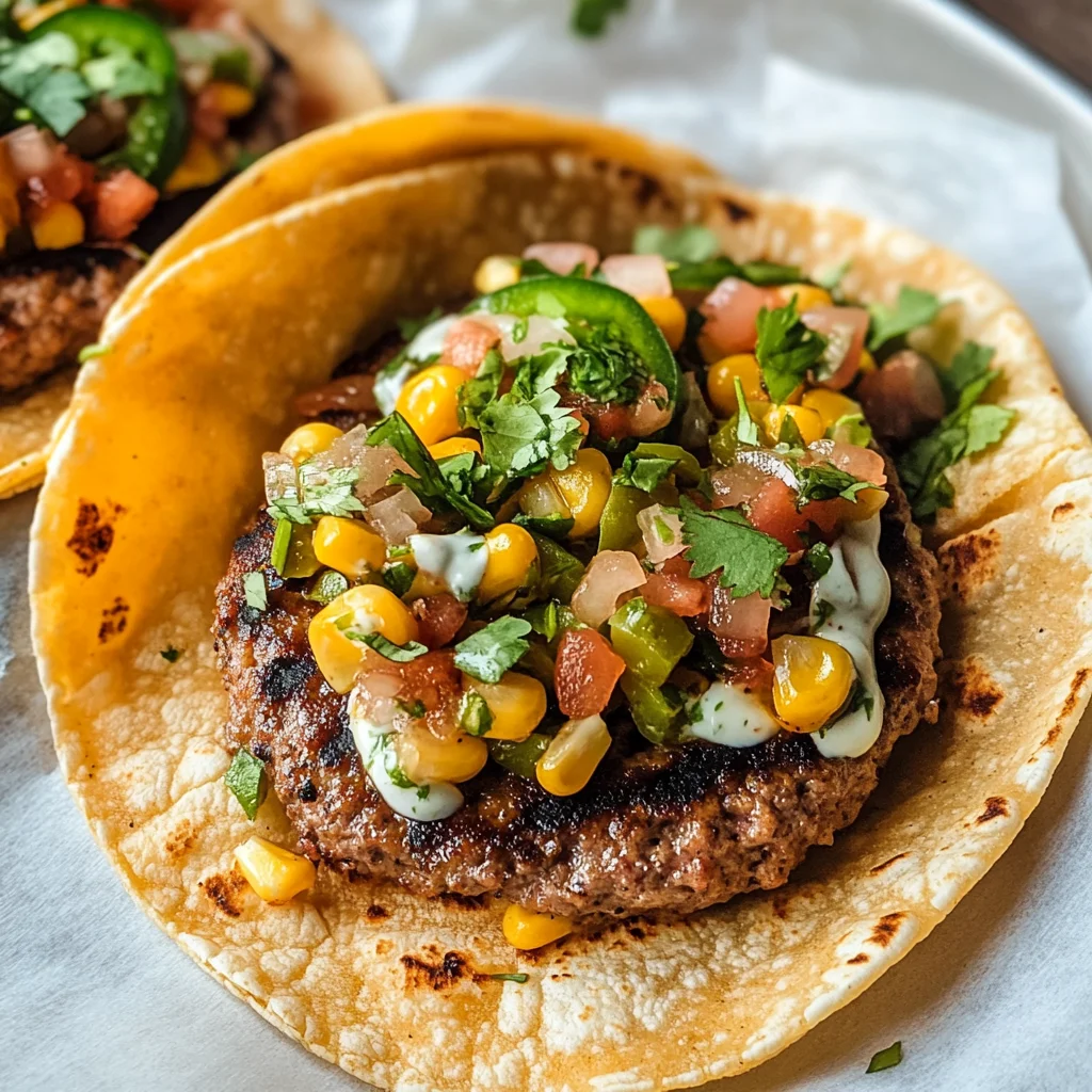 Street Corn Smash Burger Tacos