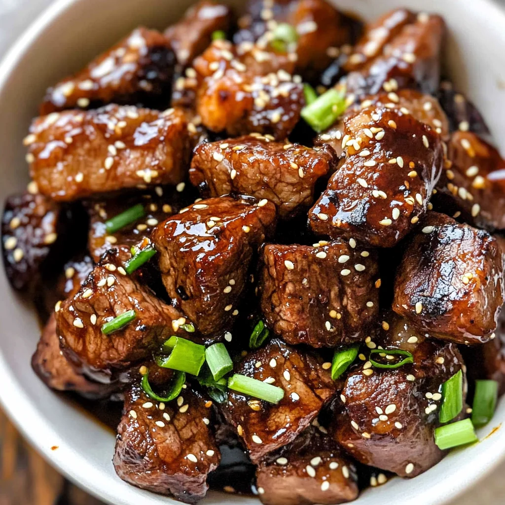 Sweet and Sticky Steak Bites