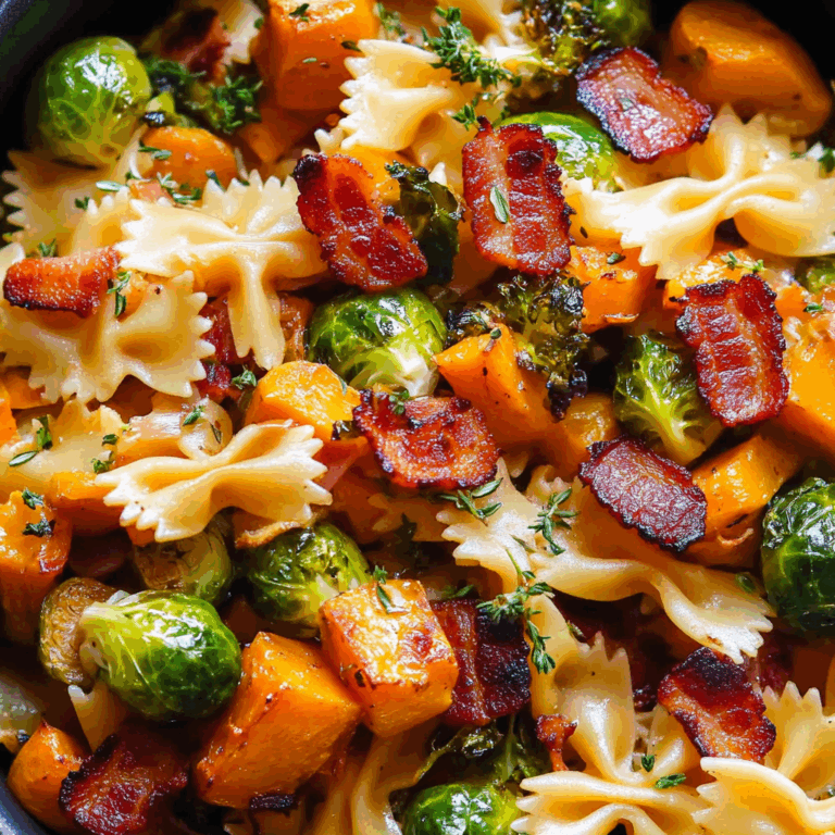 Bacon Brussels Sprouts Butternut Squash Pasta