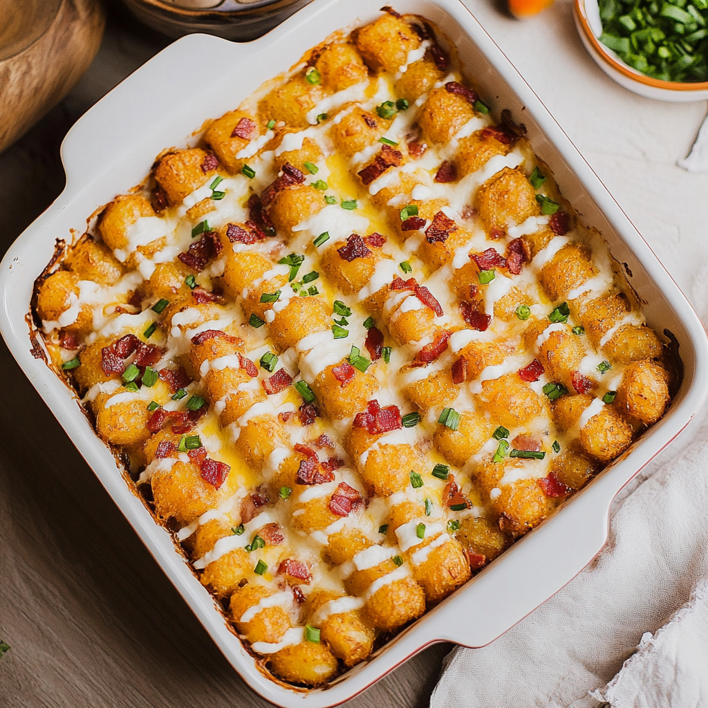 Chicken Bacon Ranch Tater Tot Casserole: A 450 Calorie Dish