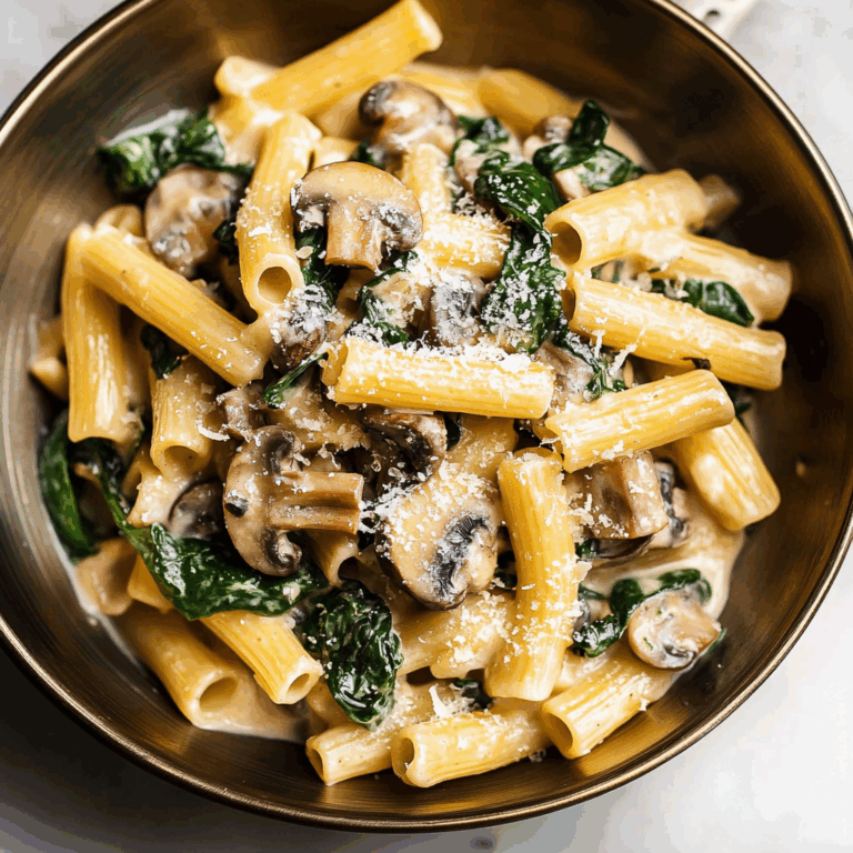 Creamy Mushroom And Spinach Pasta