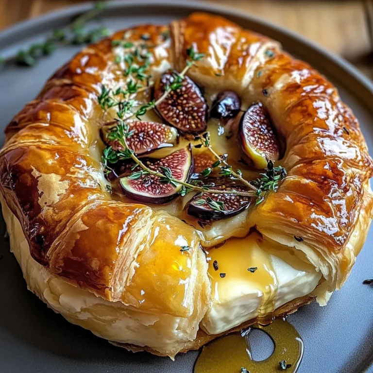 Baked Brie in Puff Pastry with Honey and Fig