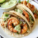 Cilantro Lime Shrimp Tacos with Creamy Slaw