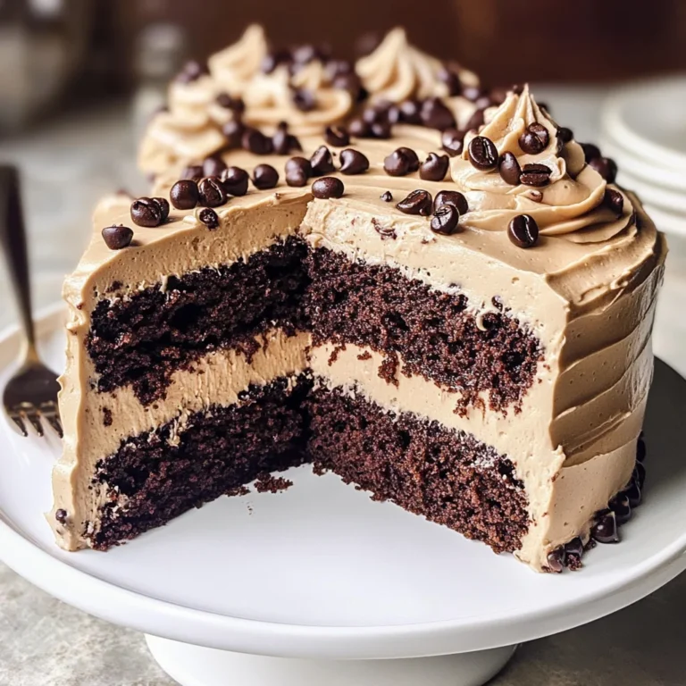 Double Chocolate Chip Cake with Espresso Cream Cheese Frosting