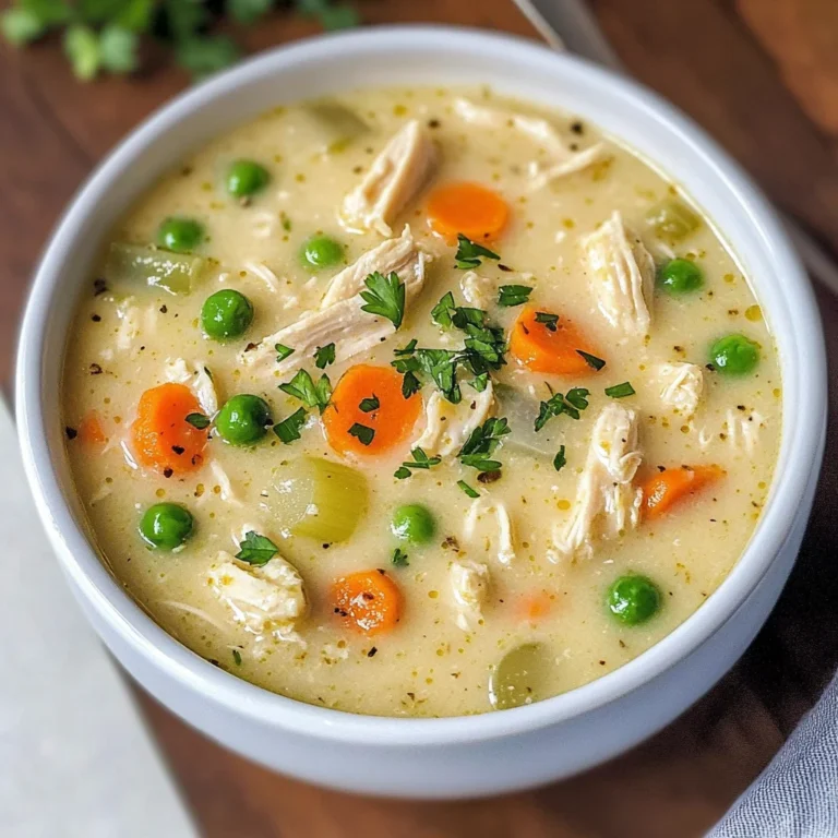 High Protein Chicken Pot Pie Soup