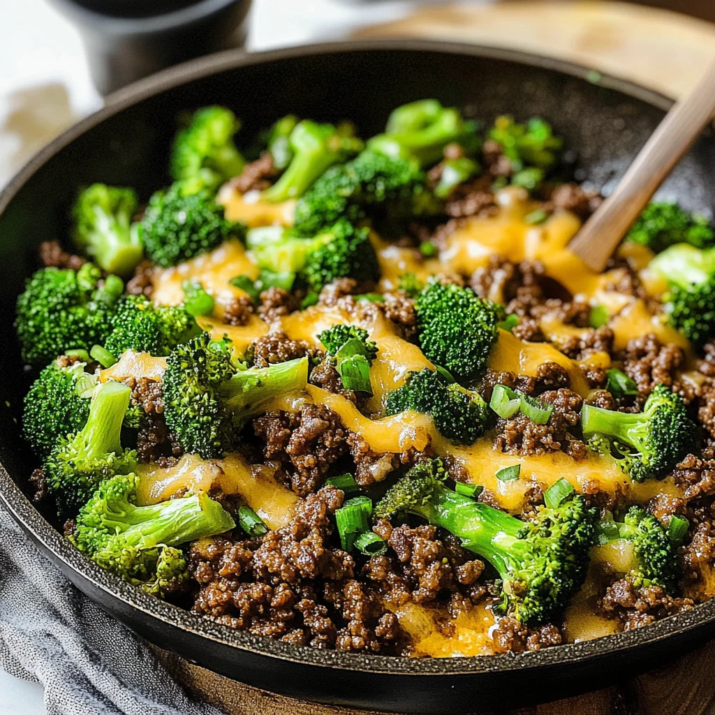 Keto Hamburger Broccoli Skillet