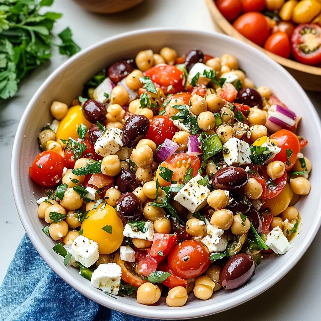 Mediterranean Chickpea Feta Salad