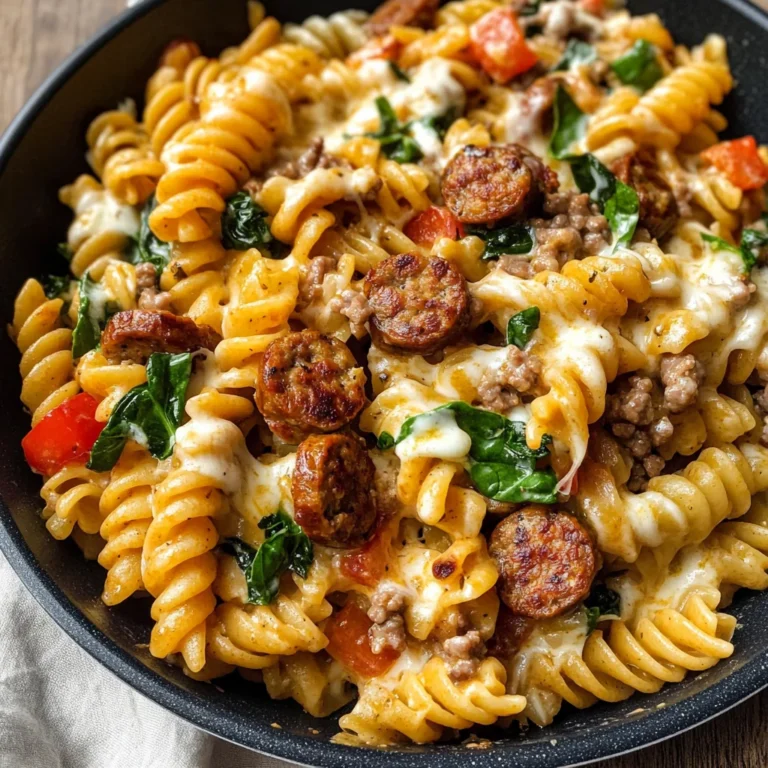 One-Pan White Cheddar Ranch Sausage Magic Pasta