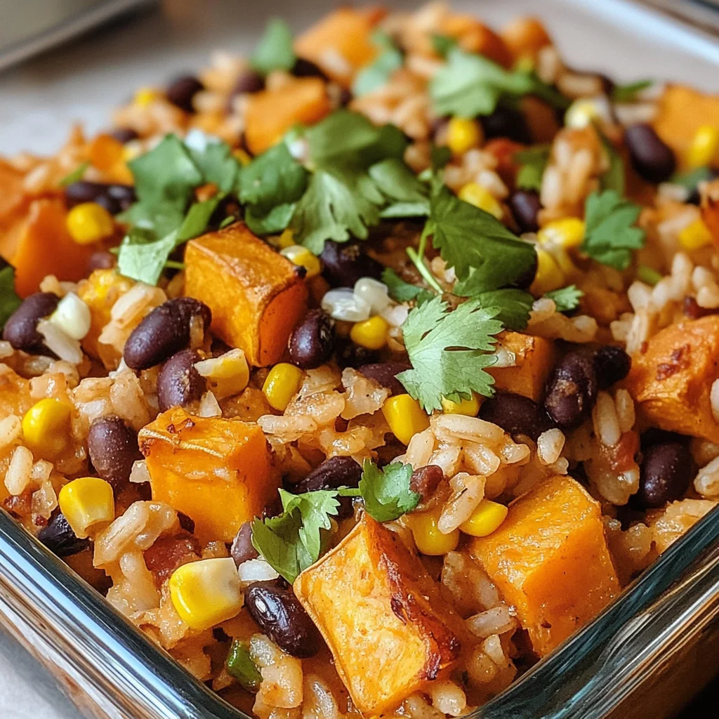 Rice and Bean Casserole with Sweet Potatoes