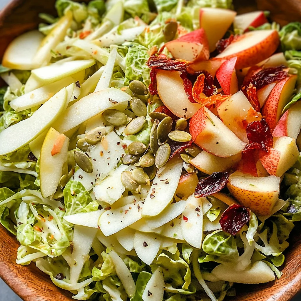 Shaved Brussels and Pear Salad with Manchego