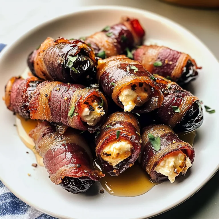Bacon-Wrapped Dates with Goat Cheese & Honey