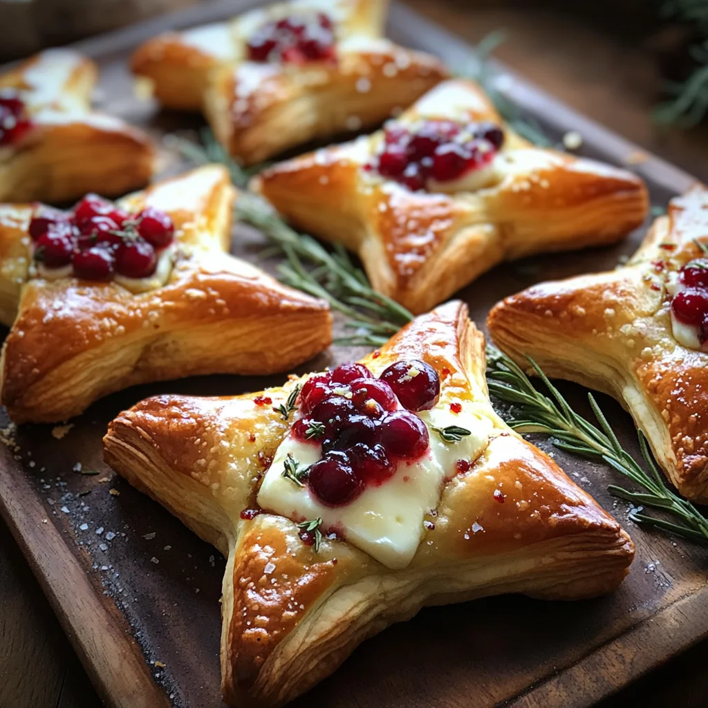 Blätterteigsterne mit Brie und Cranberrys