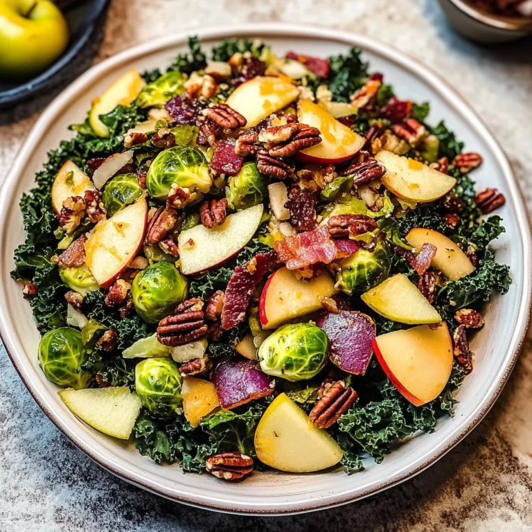 Brussels Sprout, Kale + Apple Salad with Sharp Cheddar + Bacon