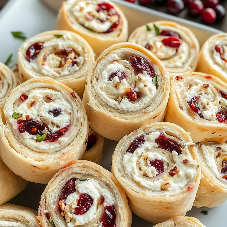 Cranberry Feta Pinwheels with Cream Cheese