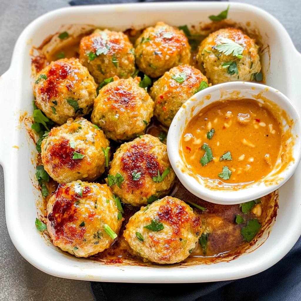 Easy Thai Baked Chicken Meatballs