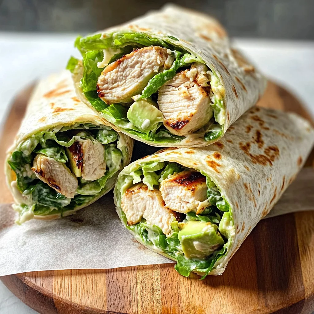 Grilled Chicken Caesar Salad Wraps