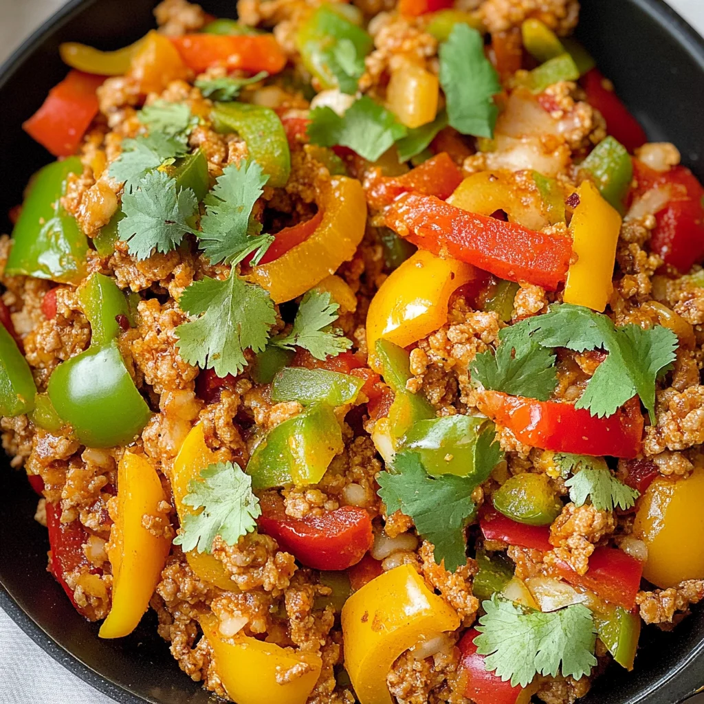 Ground turkey and peppers