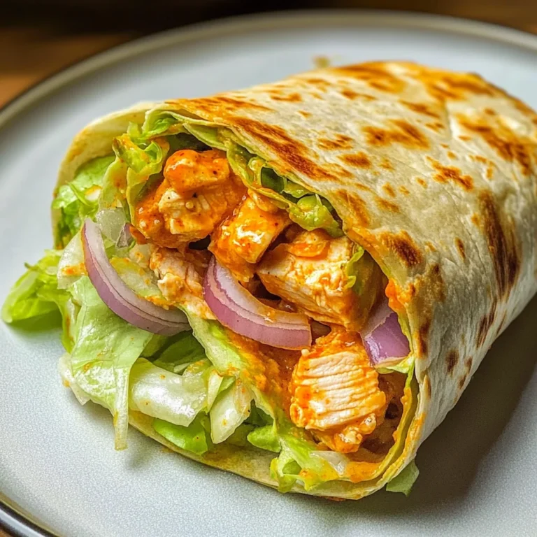 Healthier Buffalo Chicken Caesar Wraps