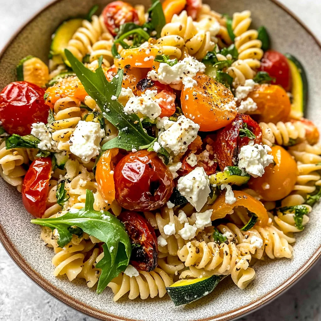 Roasted Veggie Pasta with Feta