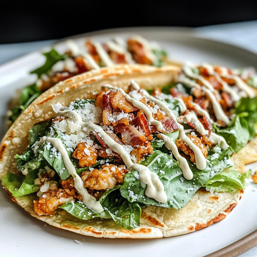 Smash Chicken Caesar Tacos