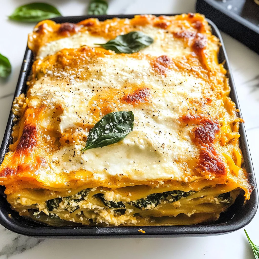 Vegetarian Pumpkin Spinach Lasagna