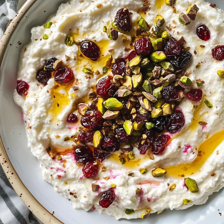 Whipped Feta Dip with Honey, Pistachios, and Cranberries