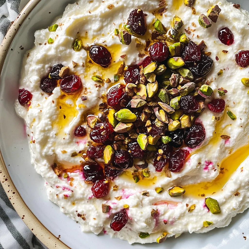 Whipped Feta Dip with Honey, Pistachios, and Cranberries