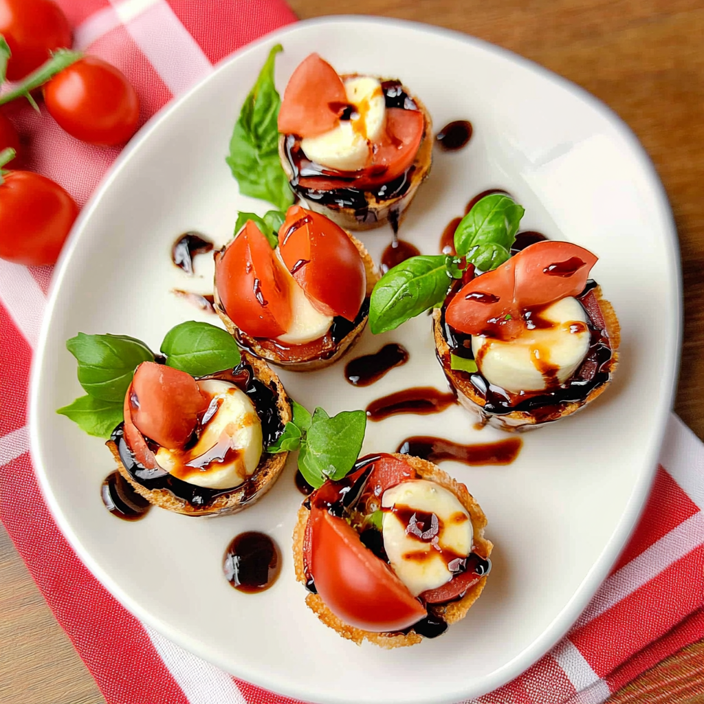 Christmas Mini Caprese Salad Cups