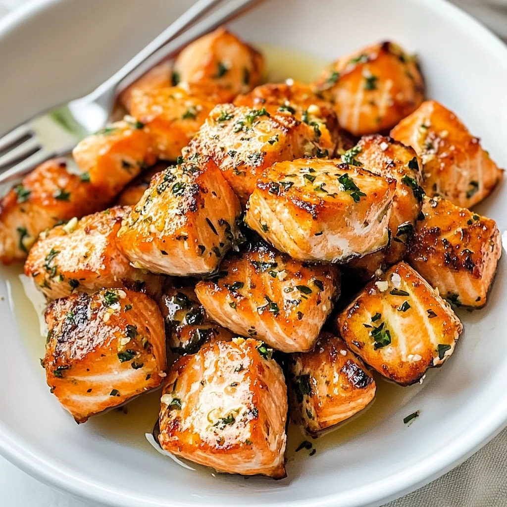 Air Fryer Salmon Bites (Lemon Garlic Butter)