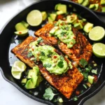 Baked Cajun Salmon With Avocado Lime Sauce