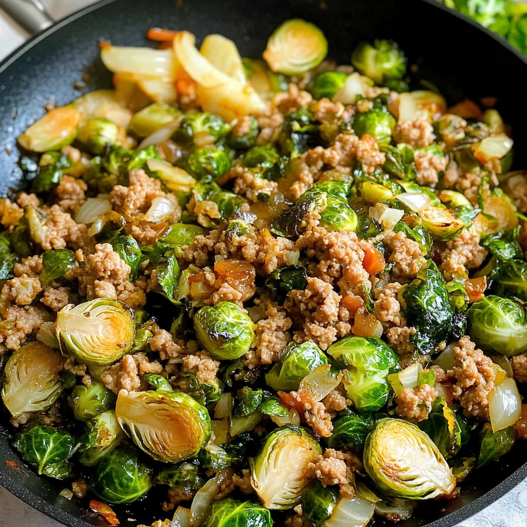 Brussels Sprouts Ground Turkey Skillet
