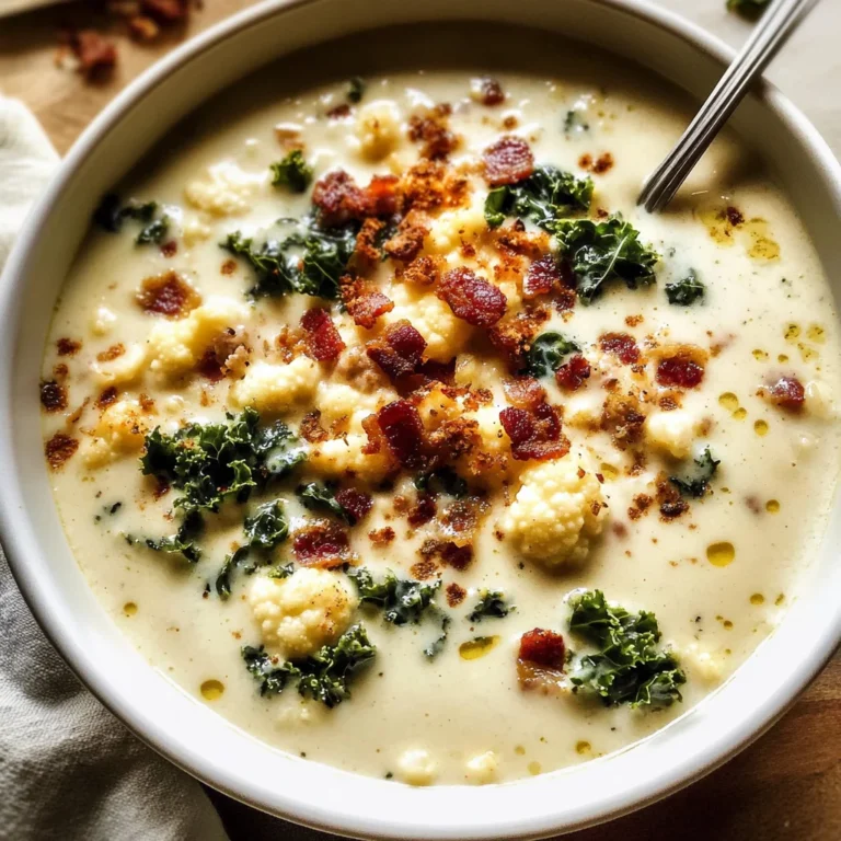 Cauliflower Sausage Kale Soup