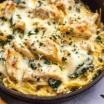 Chicken and Spinach Spaghetti Squash Alfredo