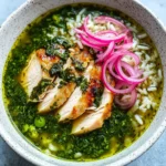 Green Herby Chicken and Rice Soup