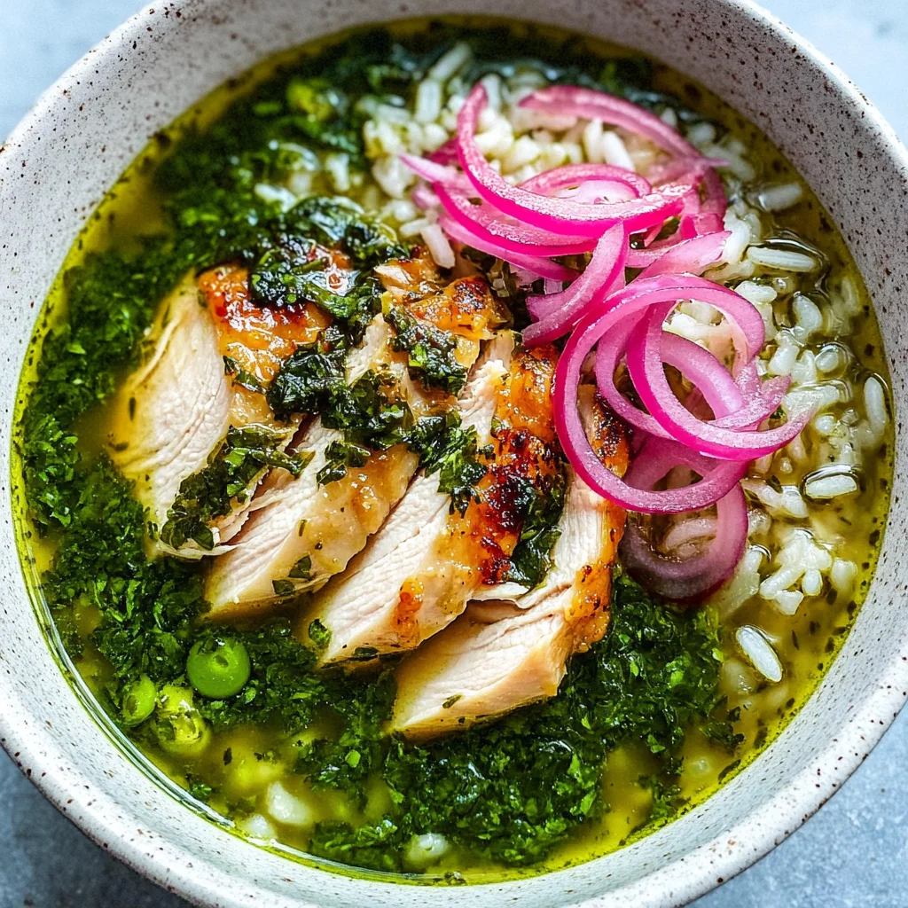 Green Herby Chicken and Rice Soup