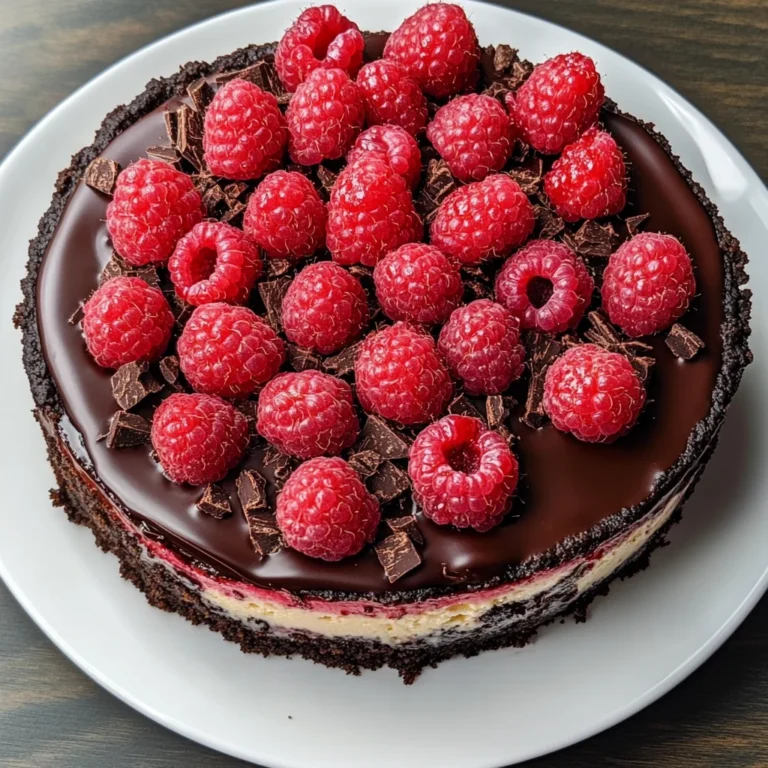 Indulge in Decadent Dark Chocolate Raspberry Cheesecake