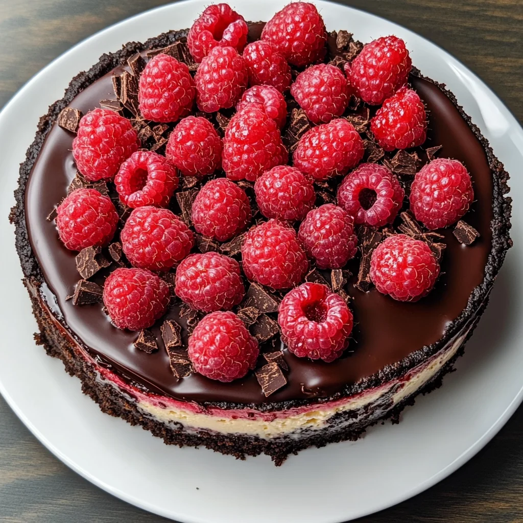 Indulge in Decadent Dark Chocolate Raspberry Cheesecake