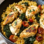Mediterranean Chicken and Rice Skillet